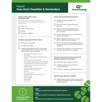 preview image of Green Payroll's 2024 Year-End Payroll & HR Checklist for Green Payroll clients