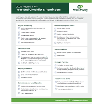 preview image of Green Payroll's 2024 Year-End Payroll & HR Checklist