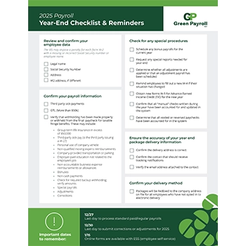 preview image of Green Payroll's 2025 Year-End Payroll & HR Checklist for Green Payroll clients
