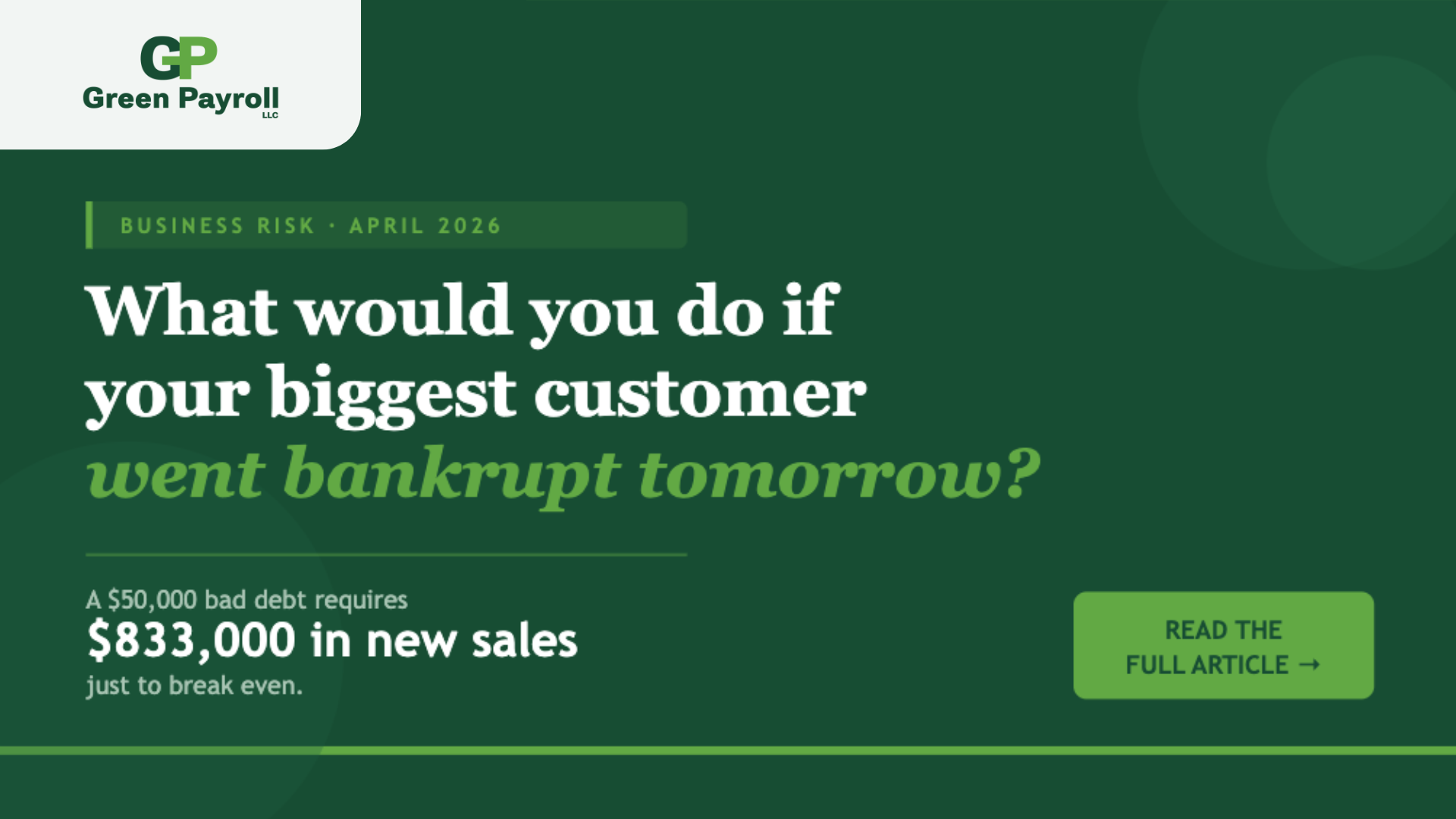 What Would You Do If Your Biggest Customer Went Bankrupt Tomorrow?